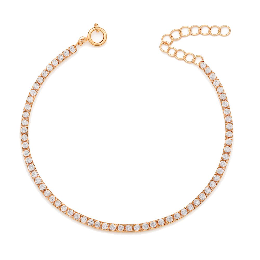 925 Ayar Gümüş Rose Gold Su Yolu Bileklik