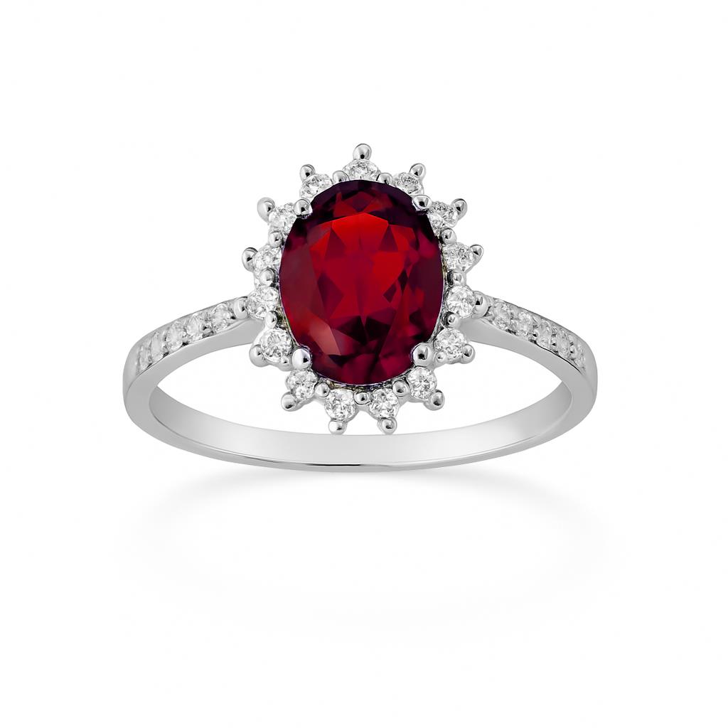 925 Ayar Gümüş Ruby Taşlı Anturaj Yüzük