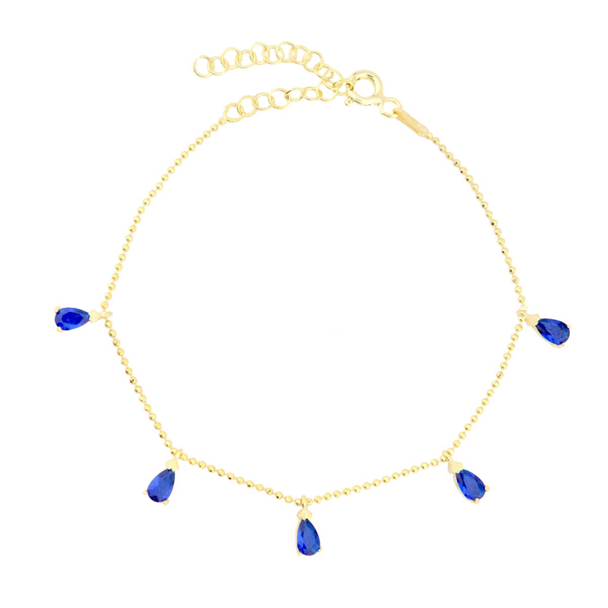 925 Ayar Gümüş Safir Damla Taşlı Shakira Gümüş Bileklik