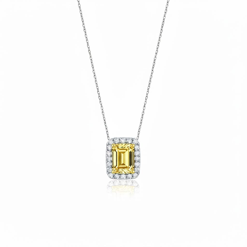 925 Ayar Gümüş Sitrin Baget Kolye