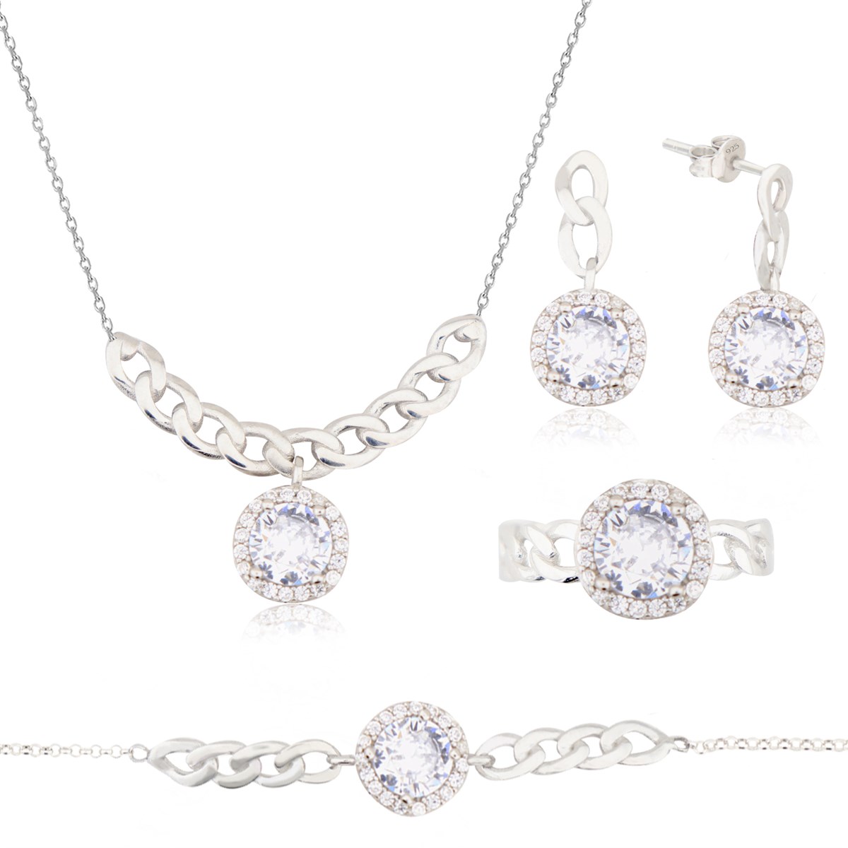 925 Ayar Gümüş Takı Seti  Zincir Detay