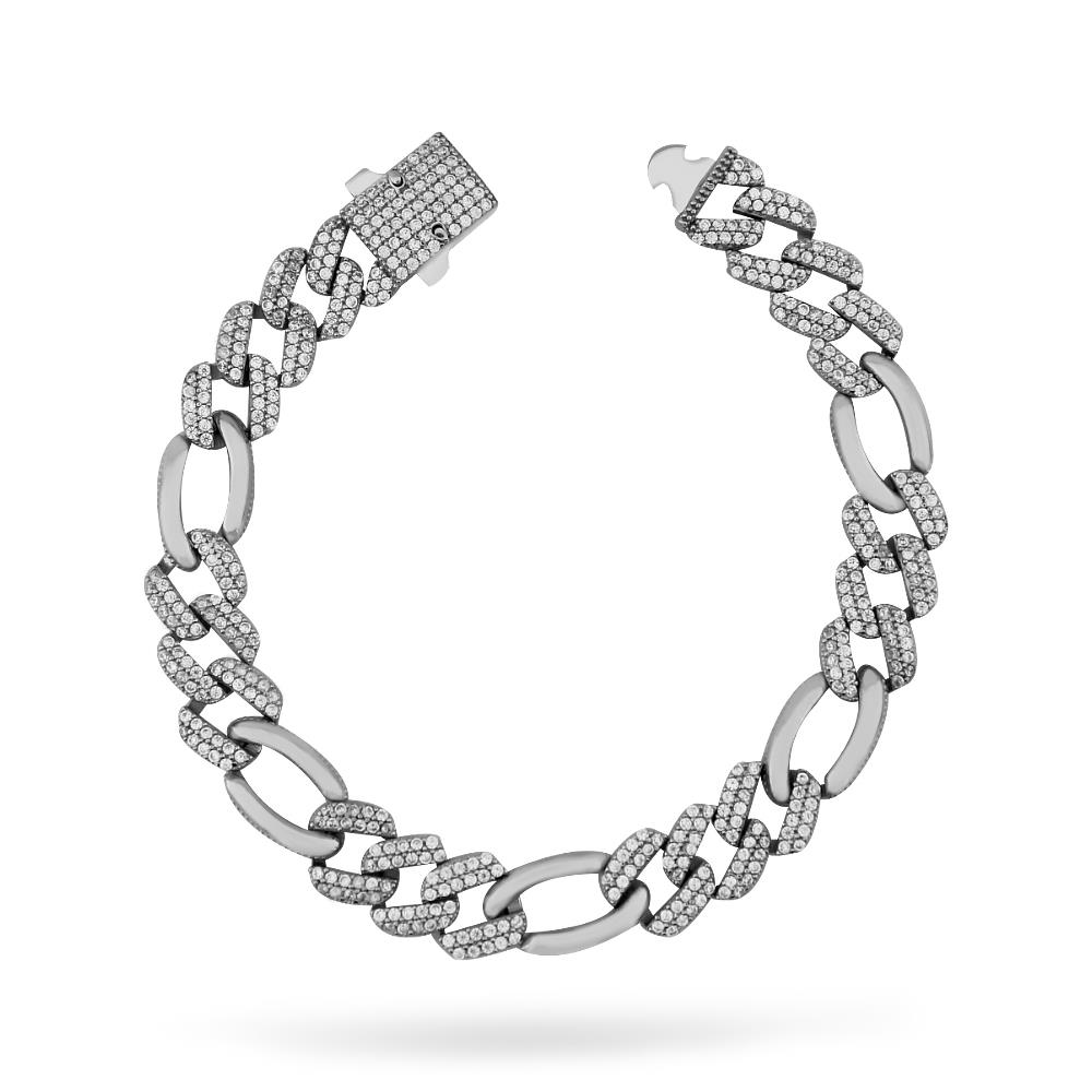 925 Ayar Gümüş Taşlı Gurmet Zincir Bileklik