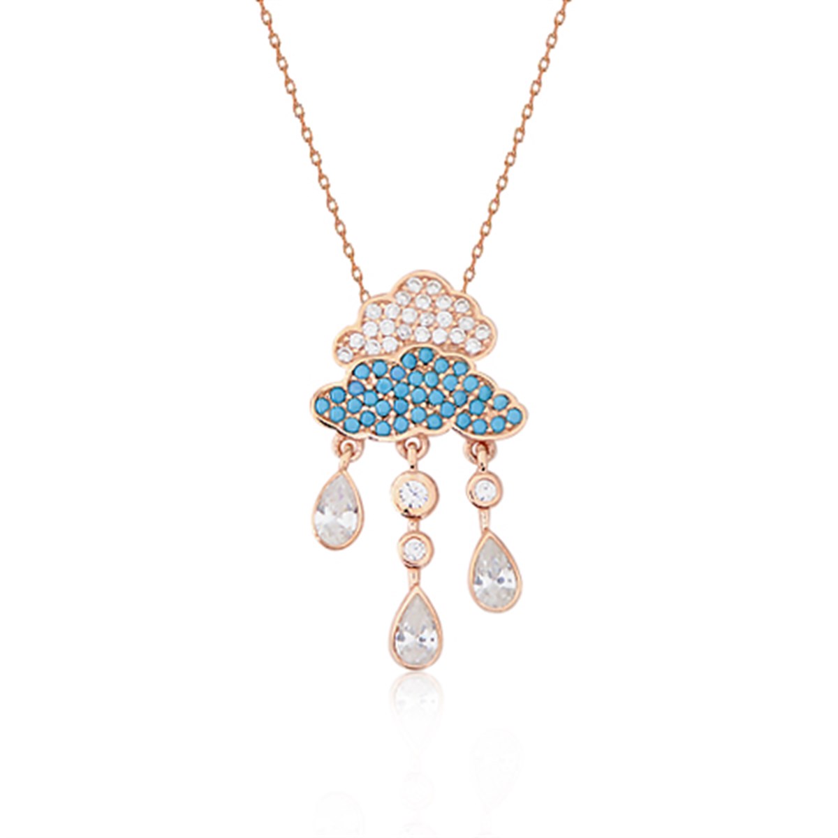 925 Ayar Gümüş Yağmur Bulutu Kolye