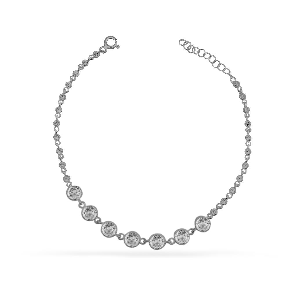 925 Ayar Gümüş Yuvarlak Taşlı Bileklik