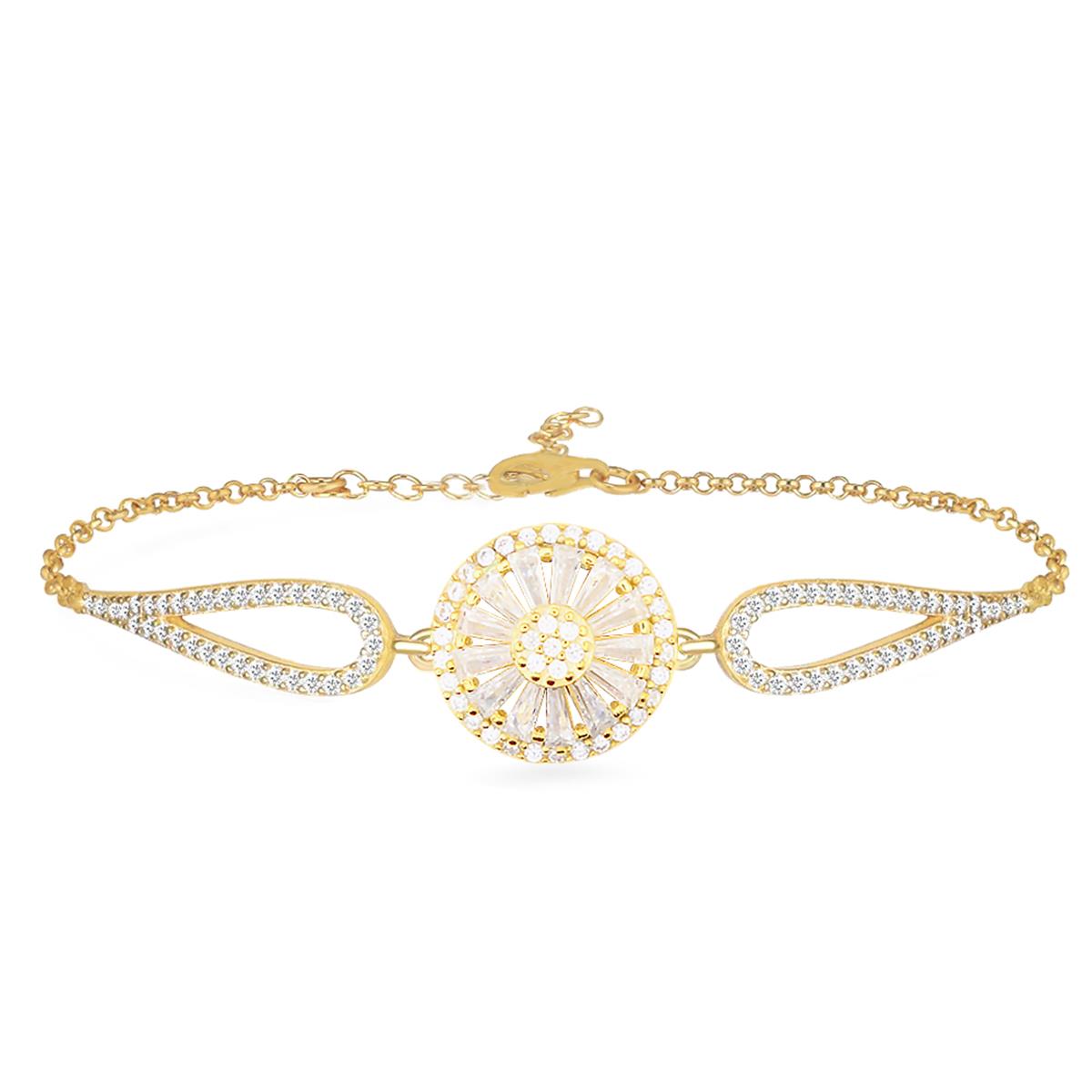 925 Ayar Gümüş Yuvarlak Taşlı Bileklik