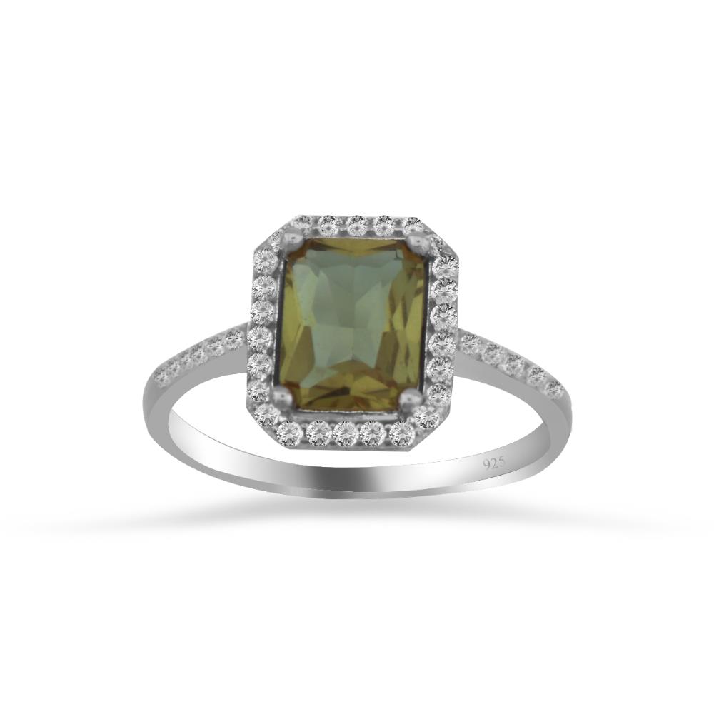 925 Ayar Gümüş Zultanit Baget Taşlı Yüzük