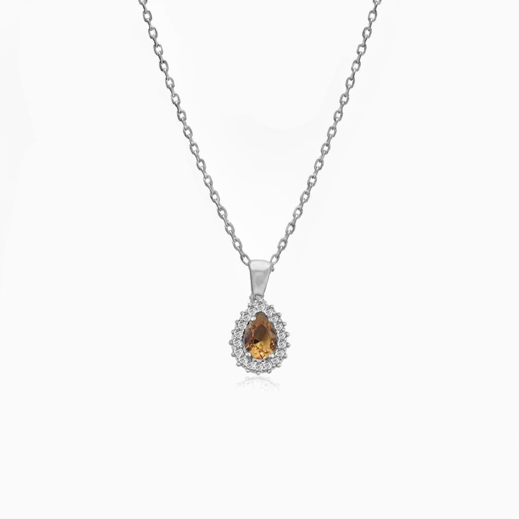 925 Ayar Gümüş Zultanit Damla Anturaj  Kolye