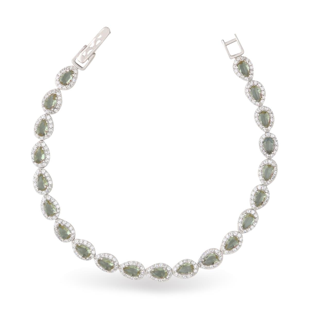 925 Ayar Gümüş Zultanit Damla Su Yolu Bileklik