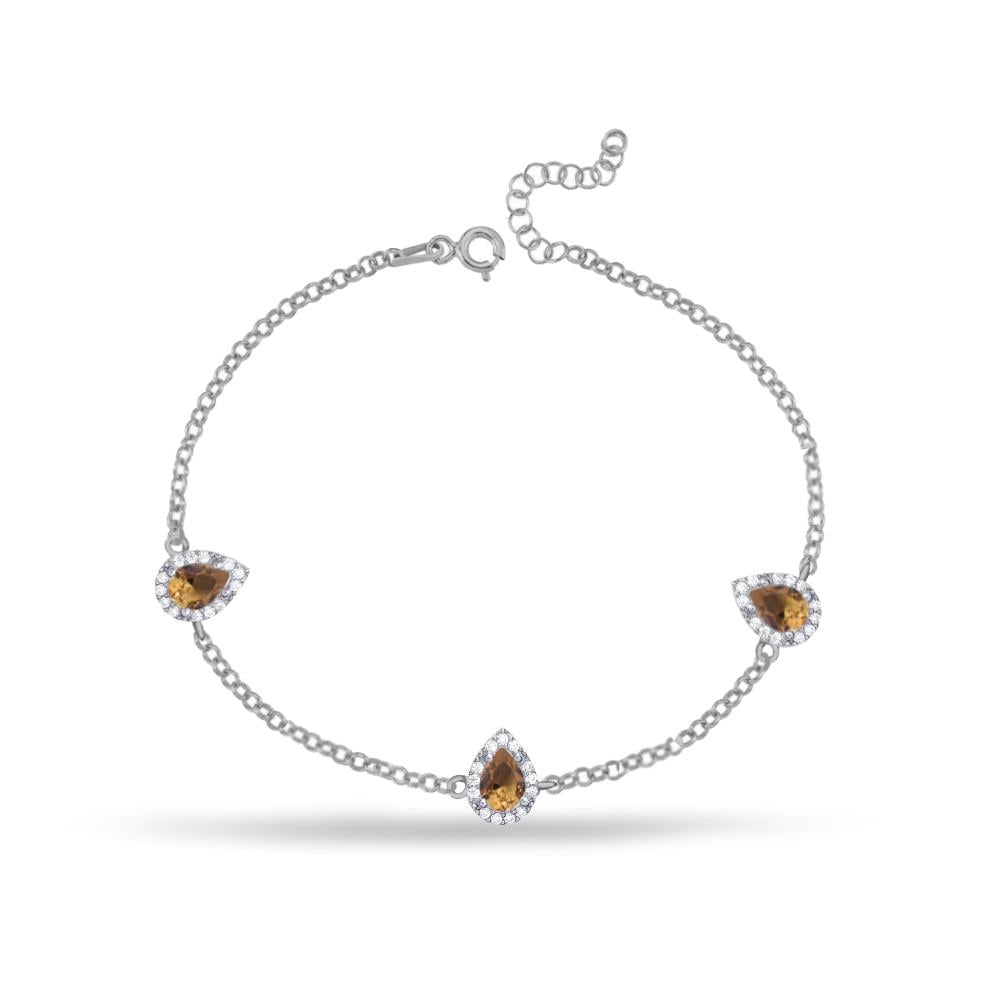 925 Ayar Gümüş Zultanit Damla Taşlı Bileklik