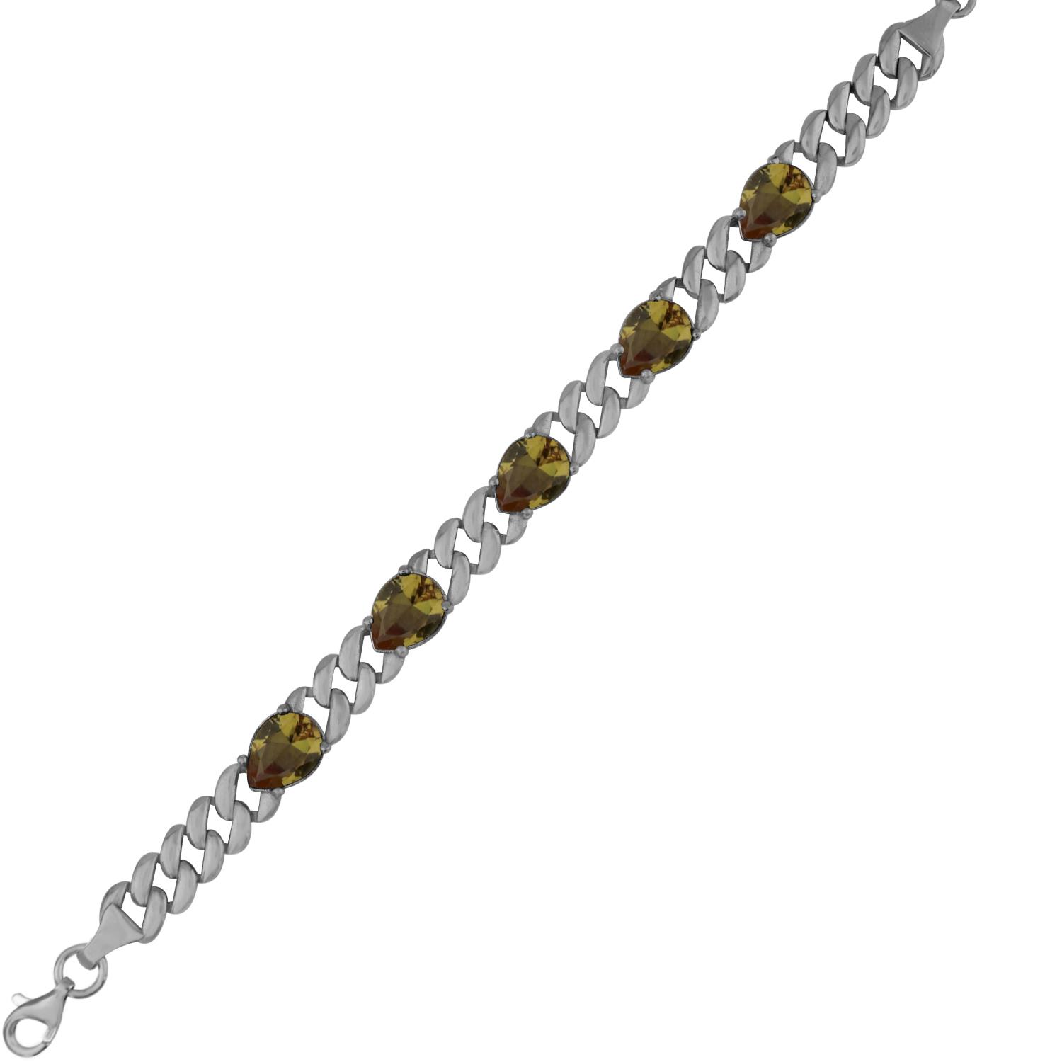 925 Ayar Gümüş Zultanit Damla Taşlı Gurmet Bileklik