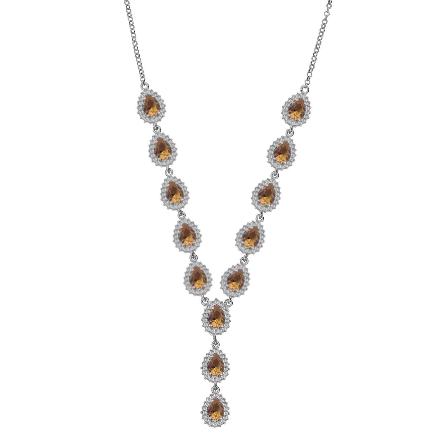 925 Ayar Gümüş Zultanit Damla Taşlı Pırlanta Montür Kolye