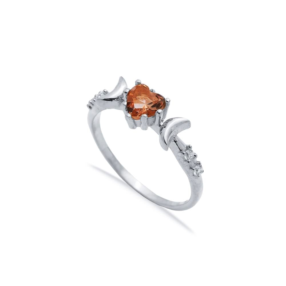 925 Ayar Gümüş Zultanit Kalp Taşlı Vintage Yüzük