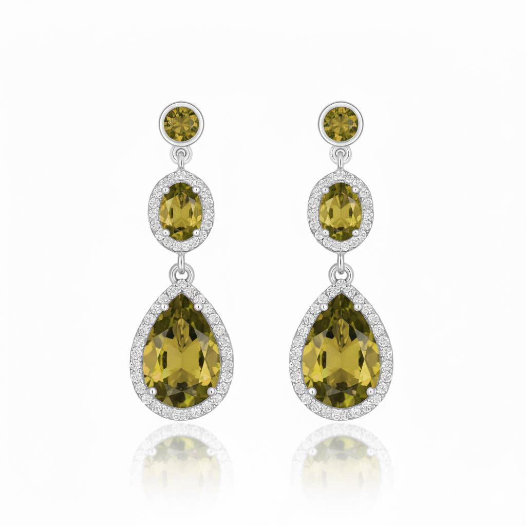 925 Ayar Gümüş Zultanit Kristal Elegance Küpe