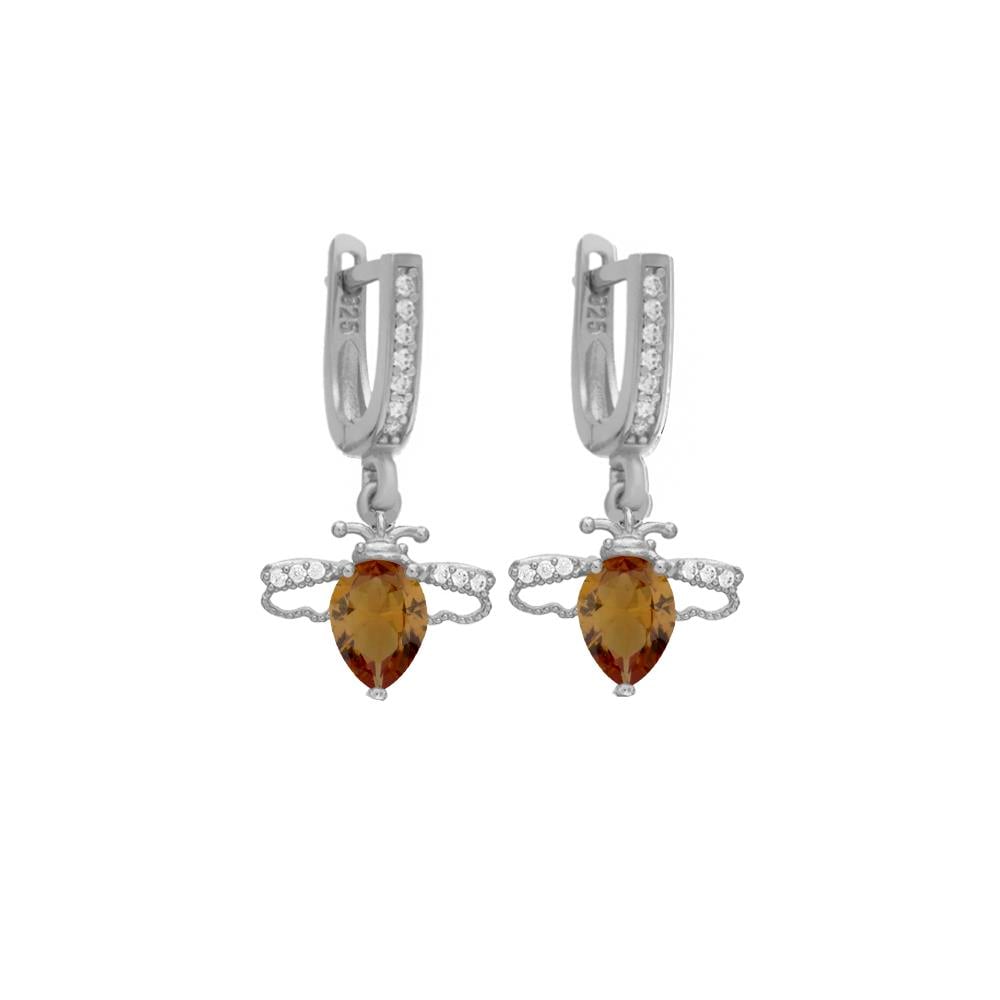 925 Ayar Gümüş Zultanit Taşlı Arı Küpe