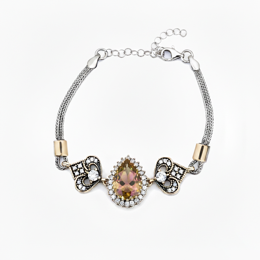 925 Ayar Gümüş Zultanit Taşlı Hürrem Sultan Otantik Bileklik