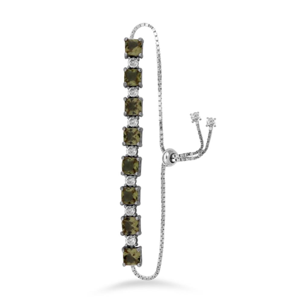 925 Ayar Gümüş Zultanit Taşlı Su Yolu Asansörlü Bileklik