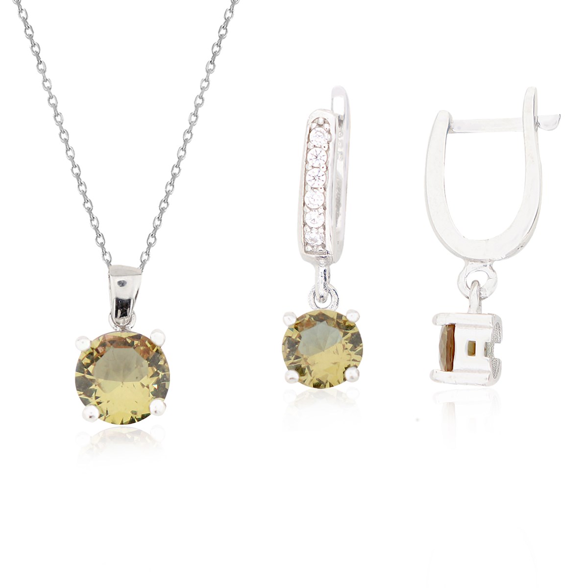 925 Ayar Gümüş Zultanit Taşlı Takı Seti