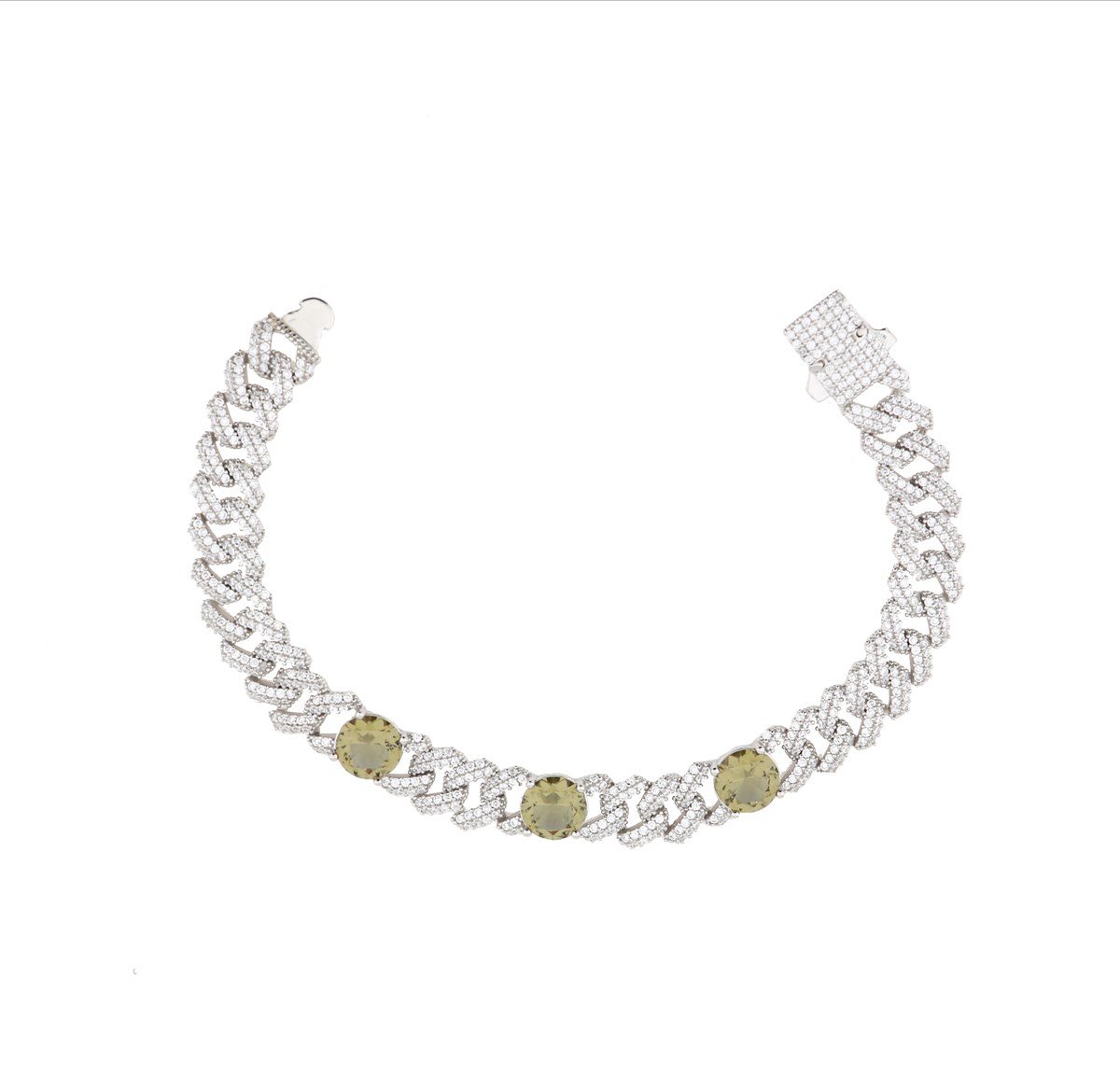 925 Ayar Gümüş Zultanit Taşlı Zincir Bileklik