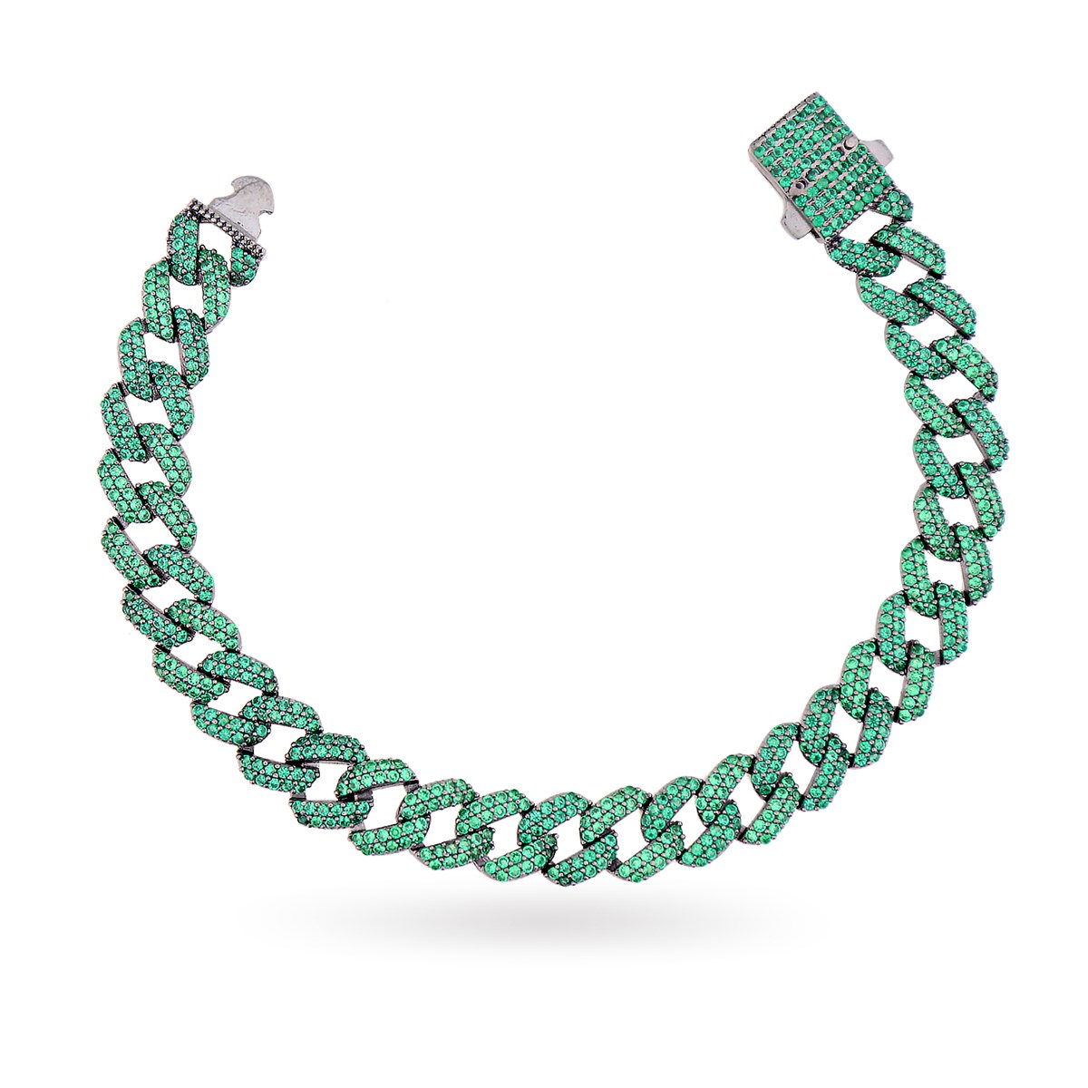 925 Ayar Gümüş Zümrüt Taşlı Gurmet Bileklik