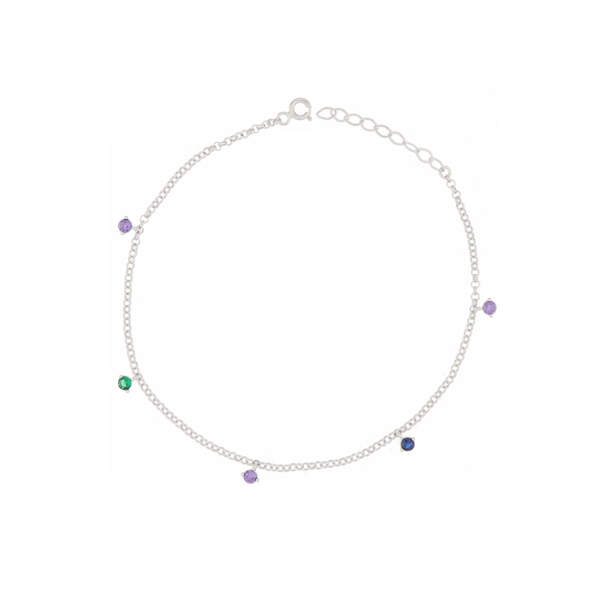 Taş Tasarım Zarif Ayak Bileği Desteği 925 Ayar Gümüş Takı