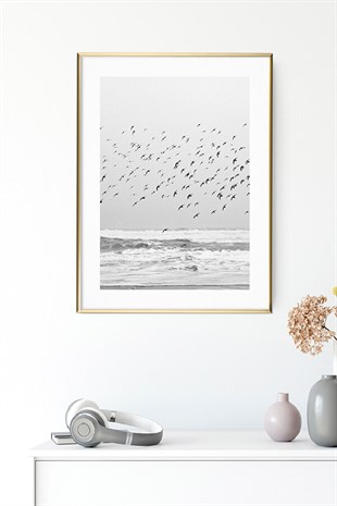 Kuş ve Deniz Manzarası Poster Tablo
