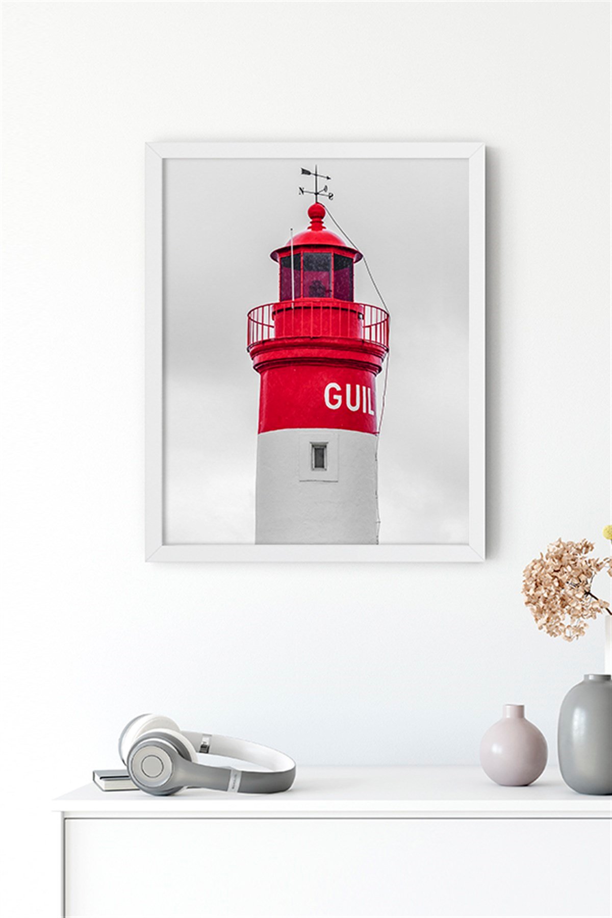 Kırmızı Deniz Feneri Poster Tablo | fekarehome