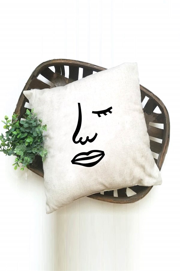 Face Throw Pillow No:252 (43x43 cm)