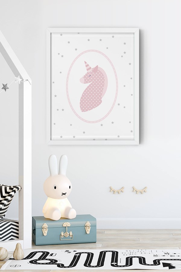 Pink Horse Nursery Room Poster