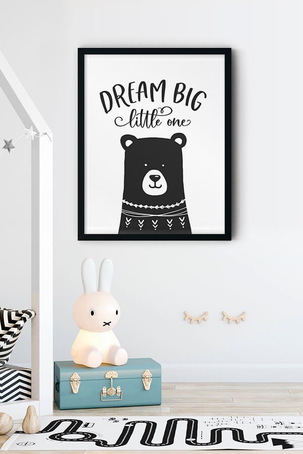 Dream Big Little One Nursery Room Poster No:1