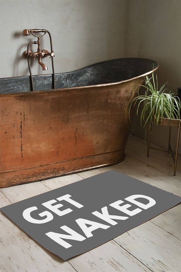 Get Naked Gri Banyo Paspası
