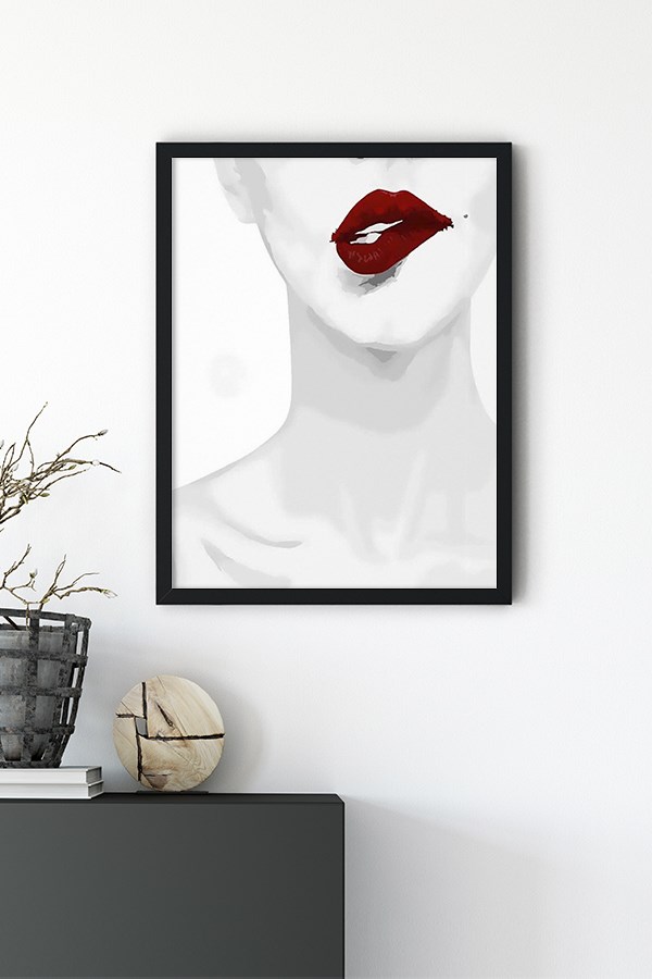 Red Women's with Lipstick Poster