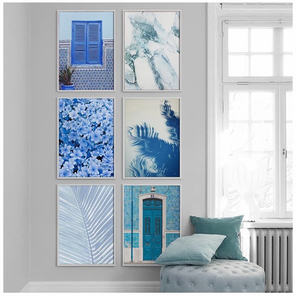 Blue Photo Gallery Wall