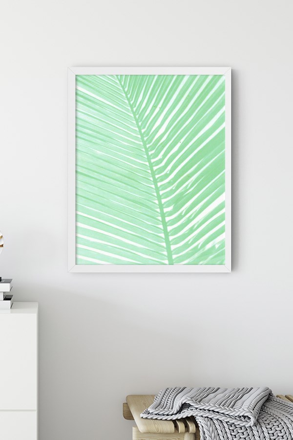 Mint Palm Leaf Poster