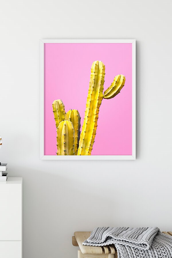 Yellow Cactus Poster