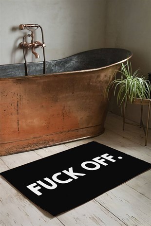 Fuck Off Siyah Banyo Paspası