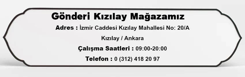 GÖNDERİ Kızılay Mağaza İletişim Bilgileri