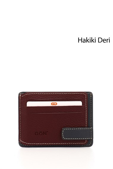 Bordoya Antrasit Gön Hakiki Deri Unisex Kartlık 06521