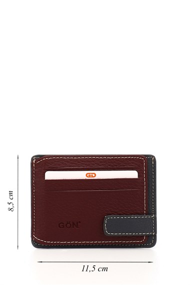 Bordoya Antrasit Gön Hakiki Deri Unisex Kartlık 06521