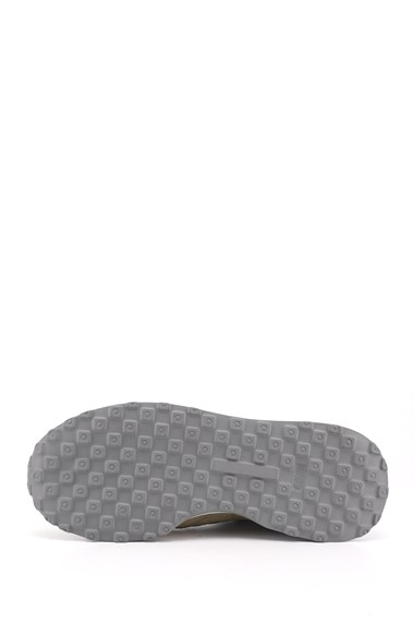 Erkek Beyaza Bej Süet Bağcıklı Hakiki Deri Comfort Sneaker