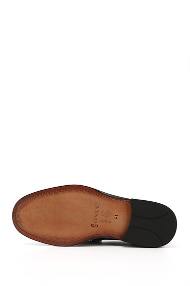 Erkek Bordo Açma Kösele Taban Hakiki Deri Loafer Ayakkabı