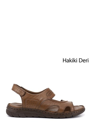 Erkek Ceviz Hakiki Deri Comfort Sandalet