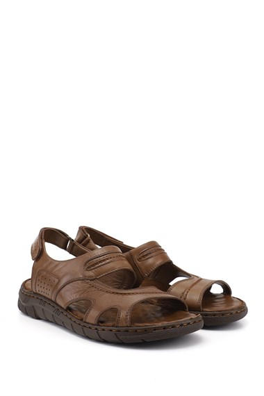 Erkek Ceviz Hakiki Deri Comfort Sandalet