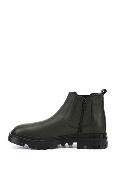 Mens Zippered Genuine Leather Chelsea Boot