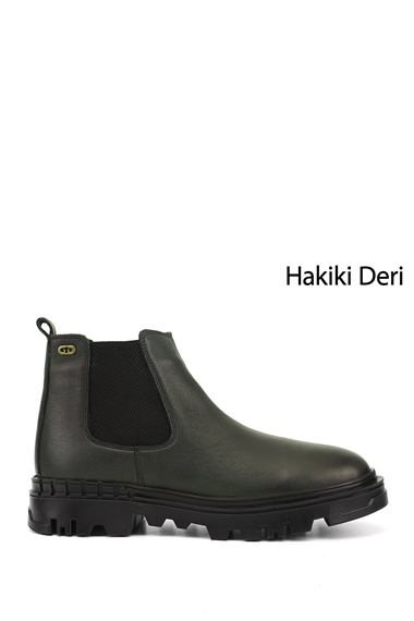 Mens Zippered Genuine Leather Chelsea Boot