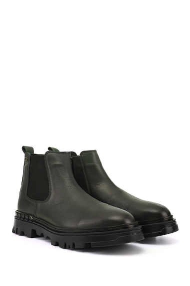 Mens Zippered Genuine Leather Chelsea Boot