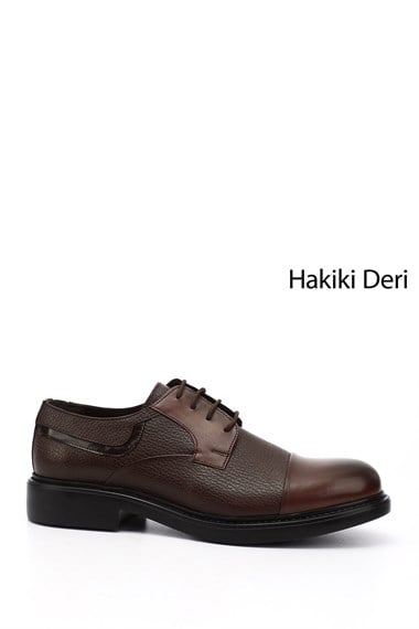 Erkek Kahve Antik Bağcıklı Hakiki Deri Klasik Ayakkabı