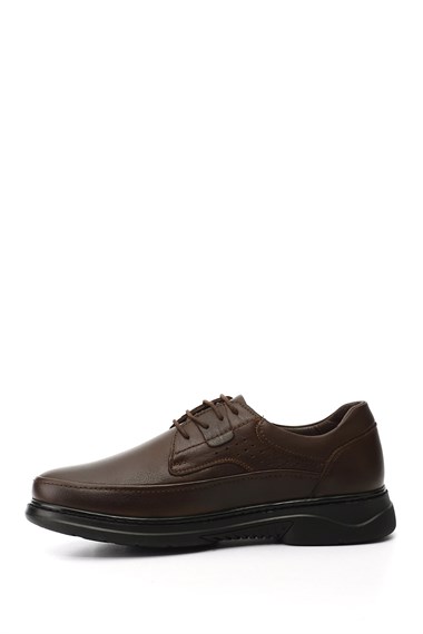 Mens Coffee Antique Lace-up Genuine Leather Comfort Shoes