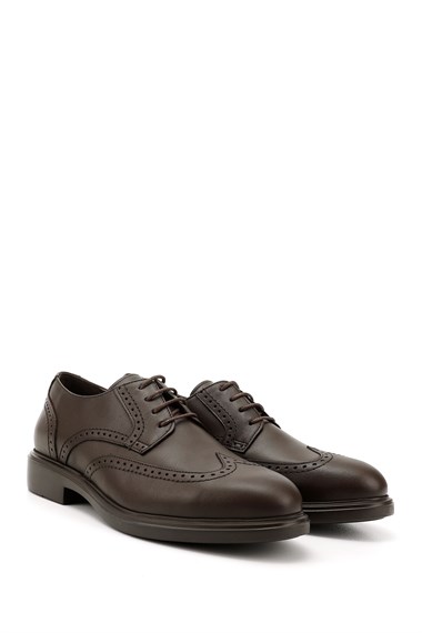 Mens Brown Antique Lace-Up Genuine Leather Classic Oxford Shoes
