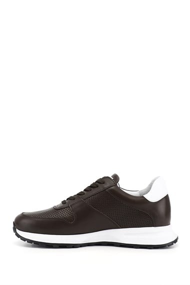 Erkek Kahve Antik Bağcıklı Hakiki Deri Comfort Sneaker