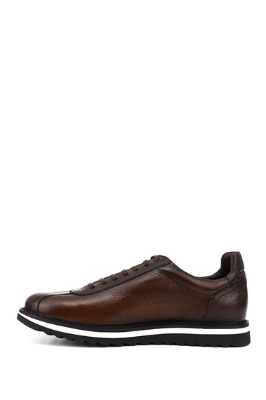 Mens Brown Antique Laced Genuine Leather Comfort Sneaker